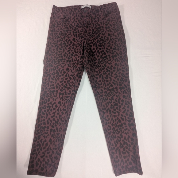 Social Standard Sanctuary Mid Rise Ankle Skinny Leopard Print Pants Size 12 - Picture 2 of 12
